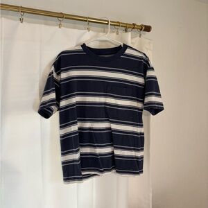 Abercrombie & Fitch Blue and White Striped Tee